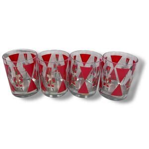 Vintage Shelton Designs Cheryl Johnson Nutcracker Glasses 4" MCM 80s Lot of 4